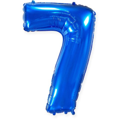 Ф Шар (40''/102 см) Цифра 7, Синий, 1 шт. в уп.